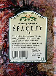 Koření Benkor - Špagety 30g