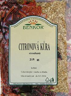 Koření Benkor - Citrónová kůra strouhaná 25g 