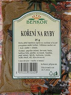 Koření Benkor - Koření na ryby 25g