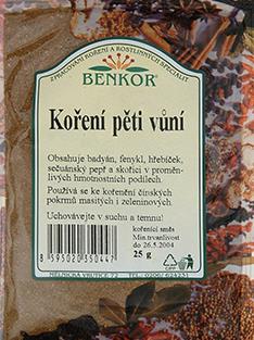 Koření Benkor - Koření pěti vůní 25g