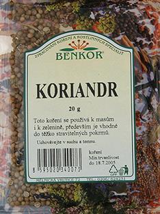 Koření Benkor - Koriandr celý 20g