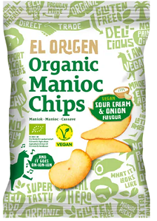 Maniokové chipsy cibule a smetana 60g El Origen