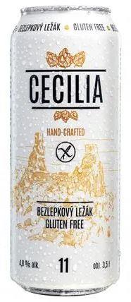 Pivo CECILIA - ležák bez lepku 0,5l PLECH