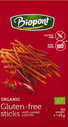 Tyčinky paprikové slané Biopont 45g - bez lepku